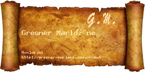 Gresner Marléne névjegykártya